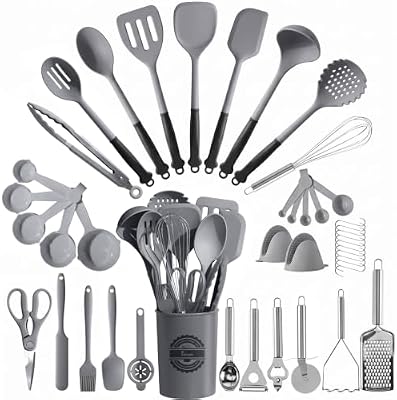 Kikcoin 43 PCS Silicone Kitchen Utensils Set, Dishwasher Safe Kitchen Cooking Utensils Set, 446°F Spatulas Si… — view 2