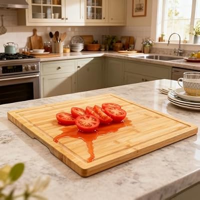 Utoplike Bamboo Cutting Board 20 x 20 inch, Large Wood Chopping Boards — view 3