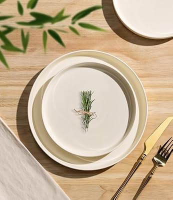 TheTerra Ceramic Dinnerware Set for 4, 12-Piece Plates and Bowls Set — view 3