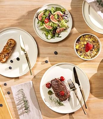 TheTerra Ceramic Dinnerware Set for 4, 12-Piece Plates and Bowls Set — view 4