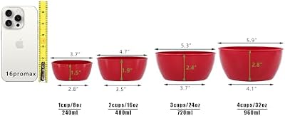 4-Piece Classic Plastic Bowls with Lids, – 8/16/24/32oz Nesting Plastic Small Mixing Bowl Set for Mixing, Bak… — view 3