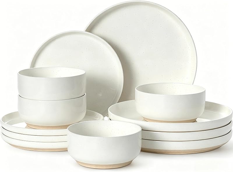 Umite Chef Dinnerware Set for 4, 12 Pieces Plates and Bowls Set