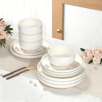 Umite Chef Dinnerware Set for 4, 12 Pieces Plates and Bowls Set — view 4