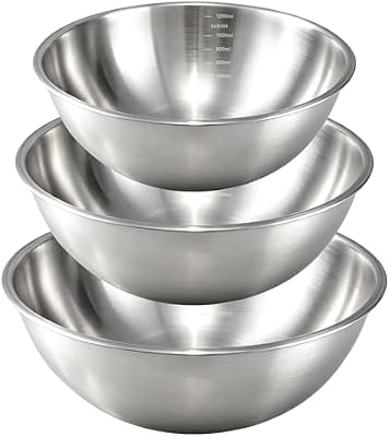 Gronivex Stainless Steel Mixing Bowls Set, 3-Piece (1.5, 2.2 & 3.4 Qt) — view 2