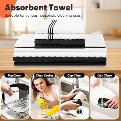 Oven Mitts Kitchen Towels and Dishcloths with Pot Holders Sets, Oven Gloves Hot Pads 500°F Heat Resistant wit… — view 4