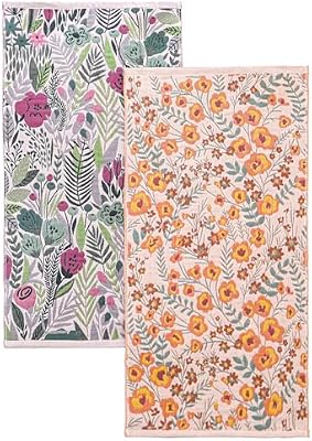 2 Pack Boho Floral Large Kitchen Tea Towels 15" x 30" — view 2