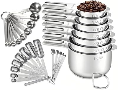 30PCS Measuring Cups and Spoons Set, 7 Nesting Measuring Cups, 18 Measuring Spoons and 5 Mini Spoons, Stainle… — view 2