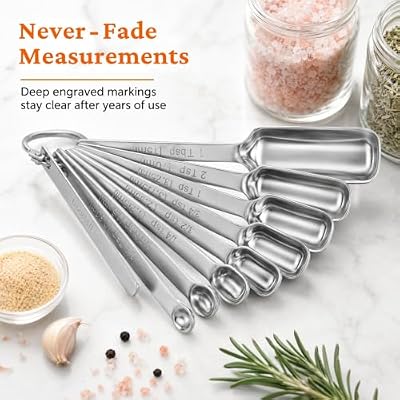 30PCS Measuring Cups and Spoons Set, 7 Nesting Measuring Cups, 18 Measuring Spoons and 5 Mini Spoons, Stainle… — view 4