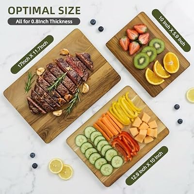 Teak Cutting Boards Set of 3, Wooden Chopping Board — view 4