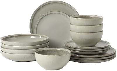 Gibson Elite Beckett Stoneware Matte Reactive Glaze 16 Piece (Service for 4) Plates and Bowls Dinnerware Set… — view 2