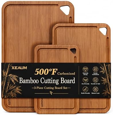 Bamboo Cutting Board 3-Piece Wooden Bread Boards for kitchen — view 2