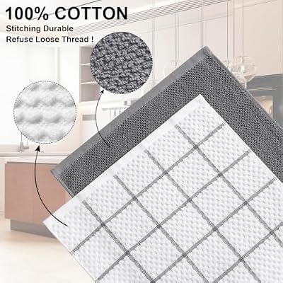 100% Cotton Kitchen Dish Towels, 16" x 26" Kitchen Towels Set, 6 Pack — view 4